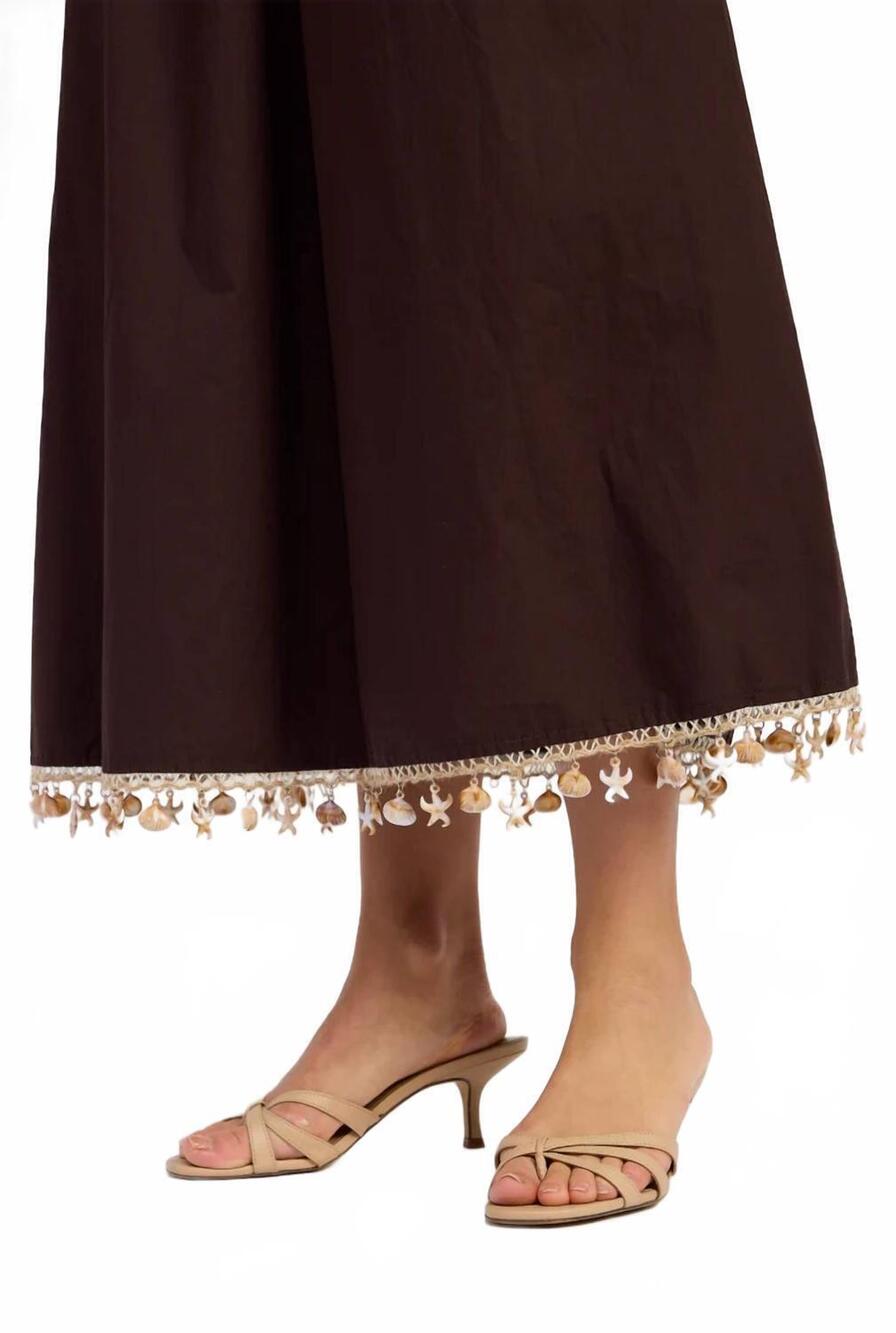 NEW EN SAISON stella mixed media maxi dress in brown - Picture 5 of 5